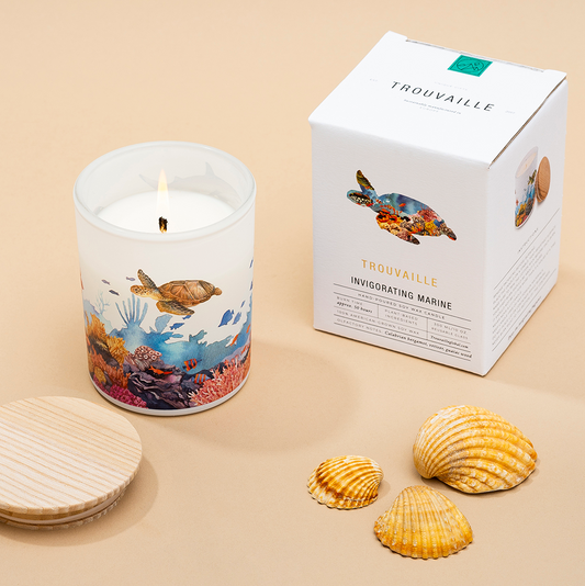 Save The Planet Scented Soy Wax Candle: Invigorating Marine - Protect Wildlife with Every Purchase