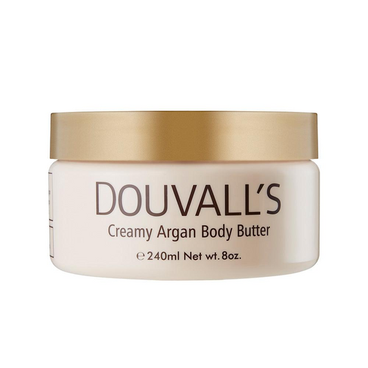 Organic Creamy Argan Body Butter with Pink Grapefruit - 240ml, Deep Nourishment & Skin Brightening